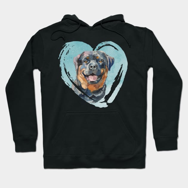 Rottweiler Portrait Hoodie by AngelFlame